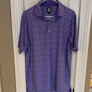 FootJoy Men's Polo in Purple and White Pattern